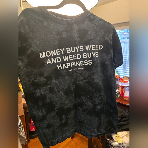 Assholes lives for ever black tie die men's large t shirt - Picture 1 of 3